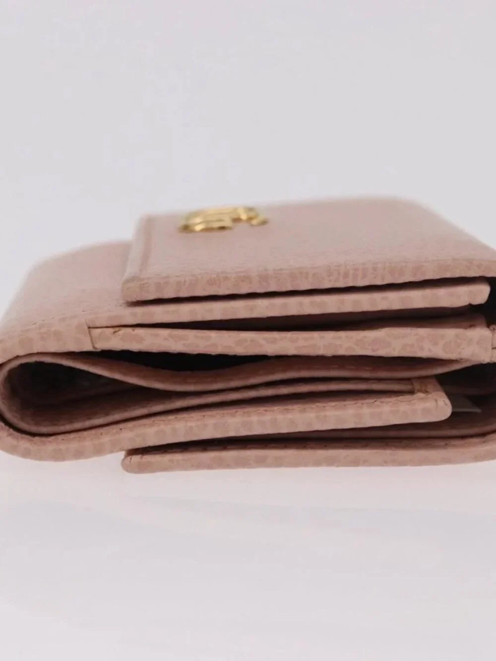 GUCCI GG Marmont Wallet Leather Pink Gold 524672 Auth 186349M